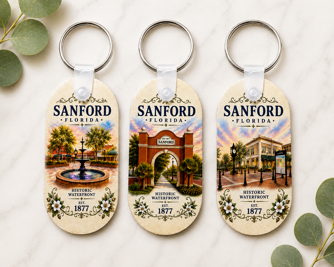 Historic Sanford, FL Keychains - Choice of 3 Designs