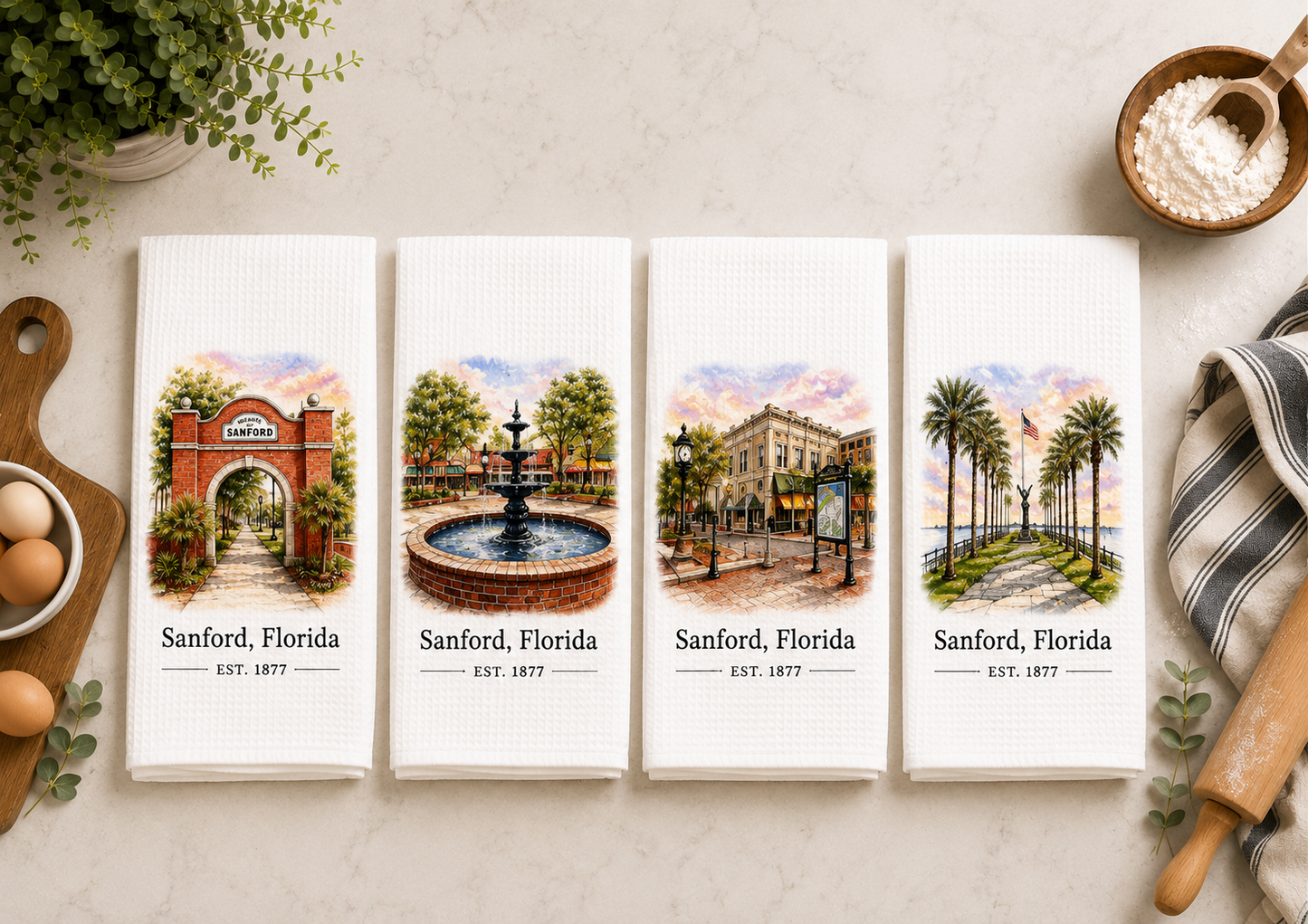 Historic Sanford, FL Tea Towels - Set pf 2. 3. or 4!