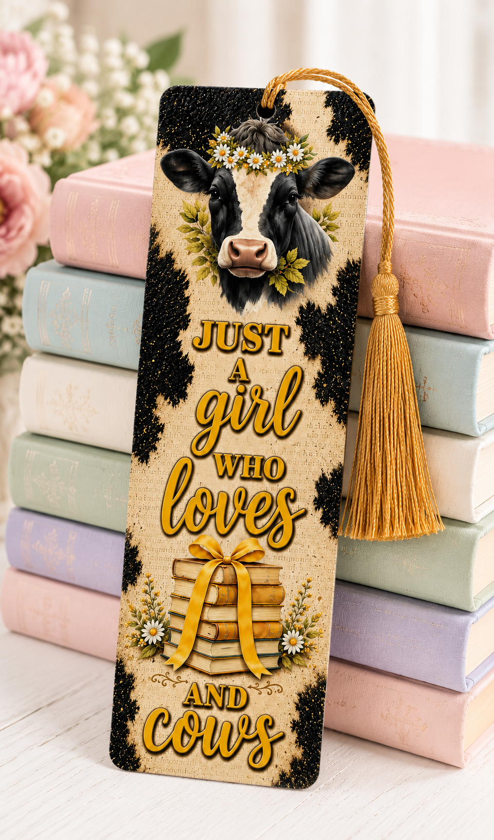 Girls Who Love Cows Metal Bookmark
