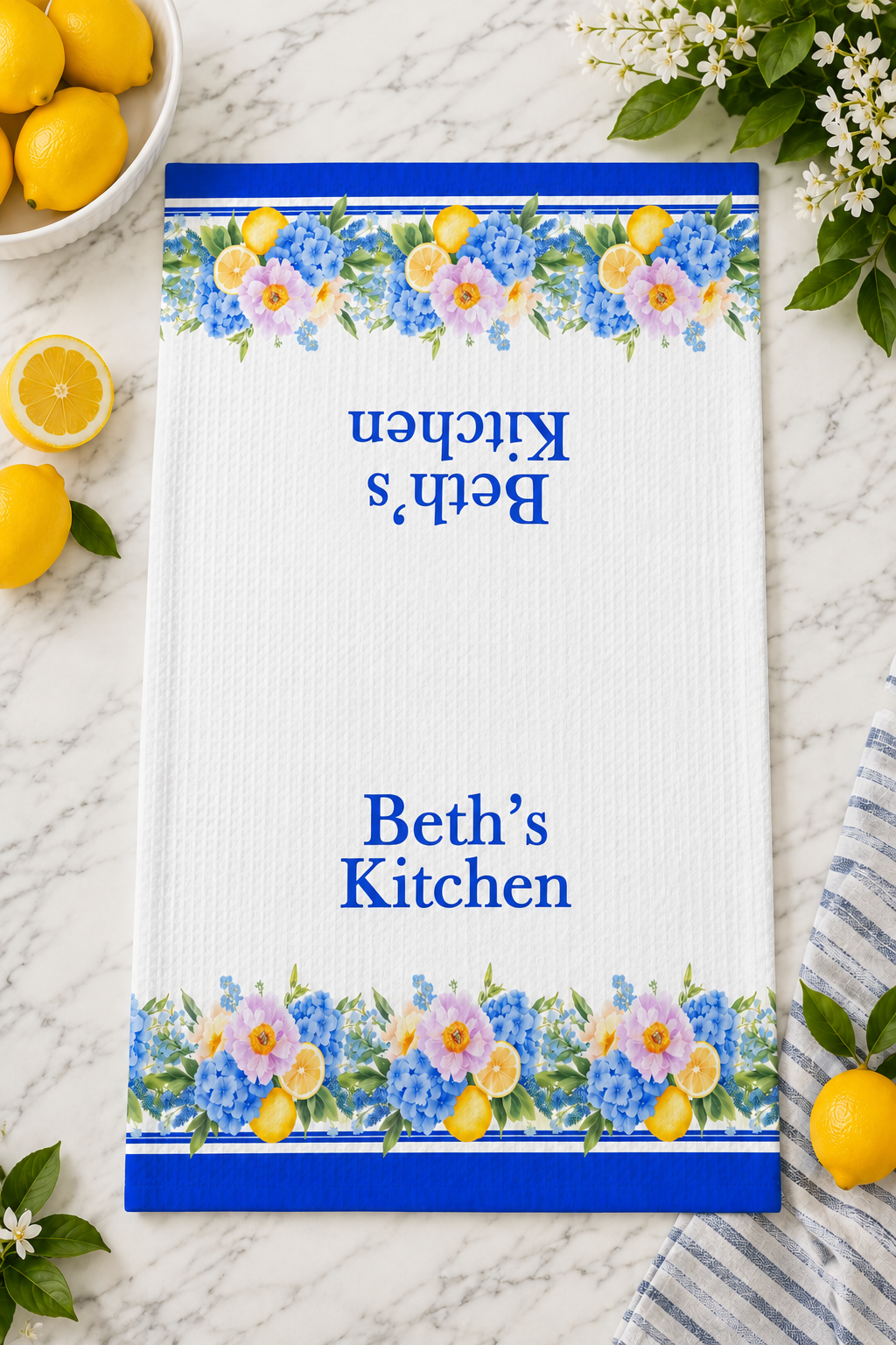 Personalized Lemon Amalfi Tea Towels - Set of 2!