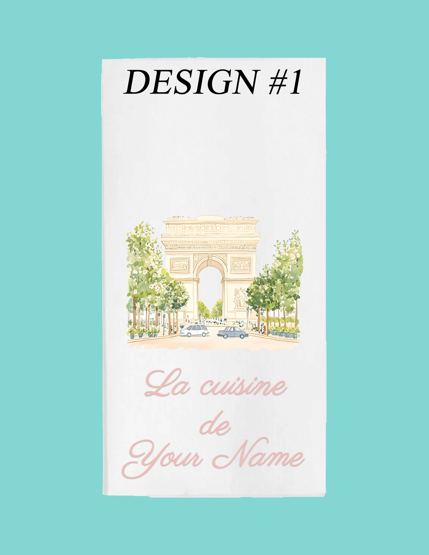 Customized Paris Watercolor Tea Towels