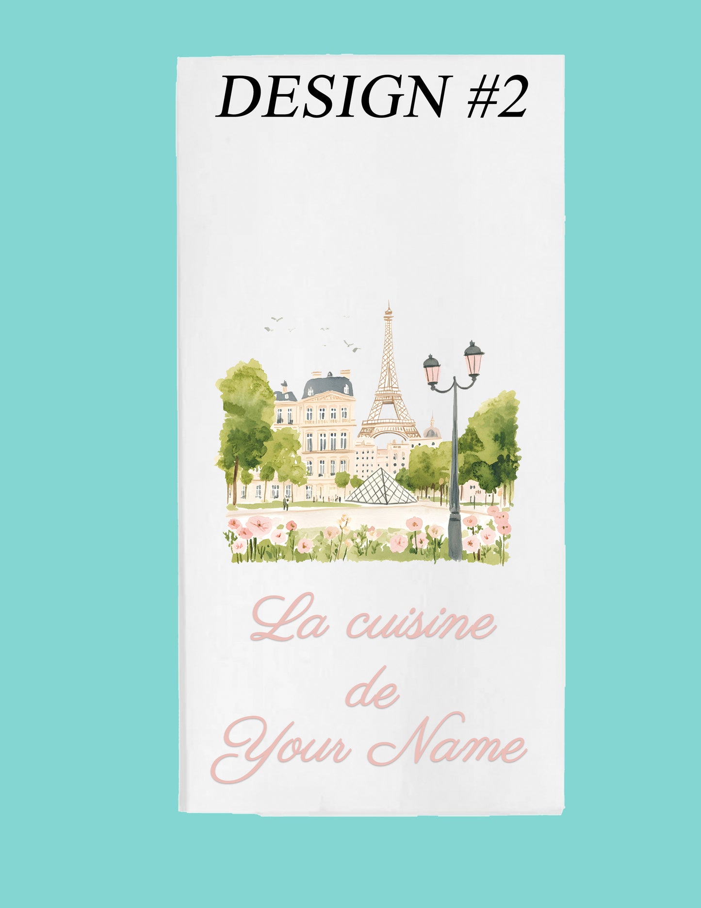 Customized Paris Watercolor Tea Towels