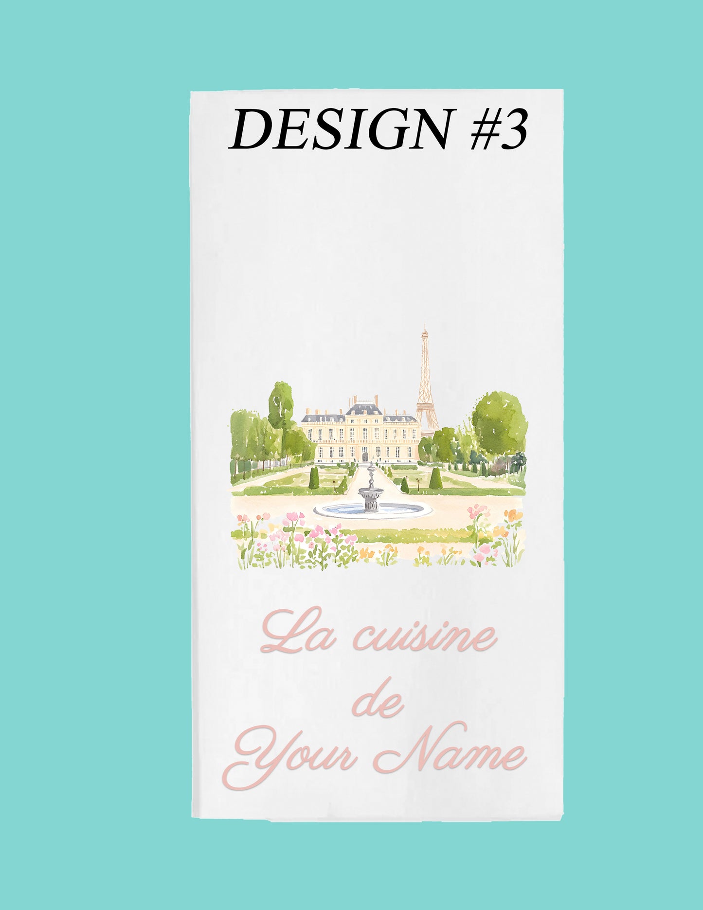 Customized Paris Watercolor Tea Towels