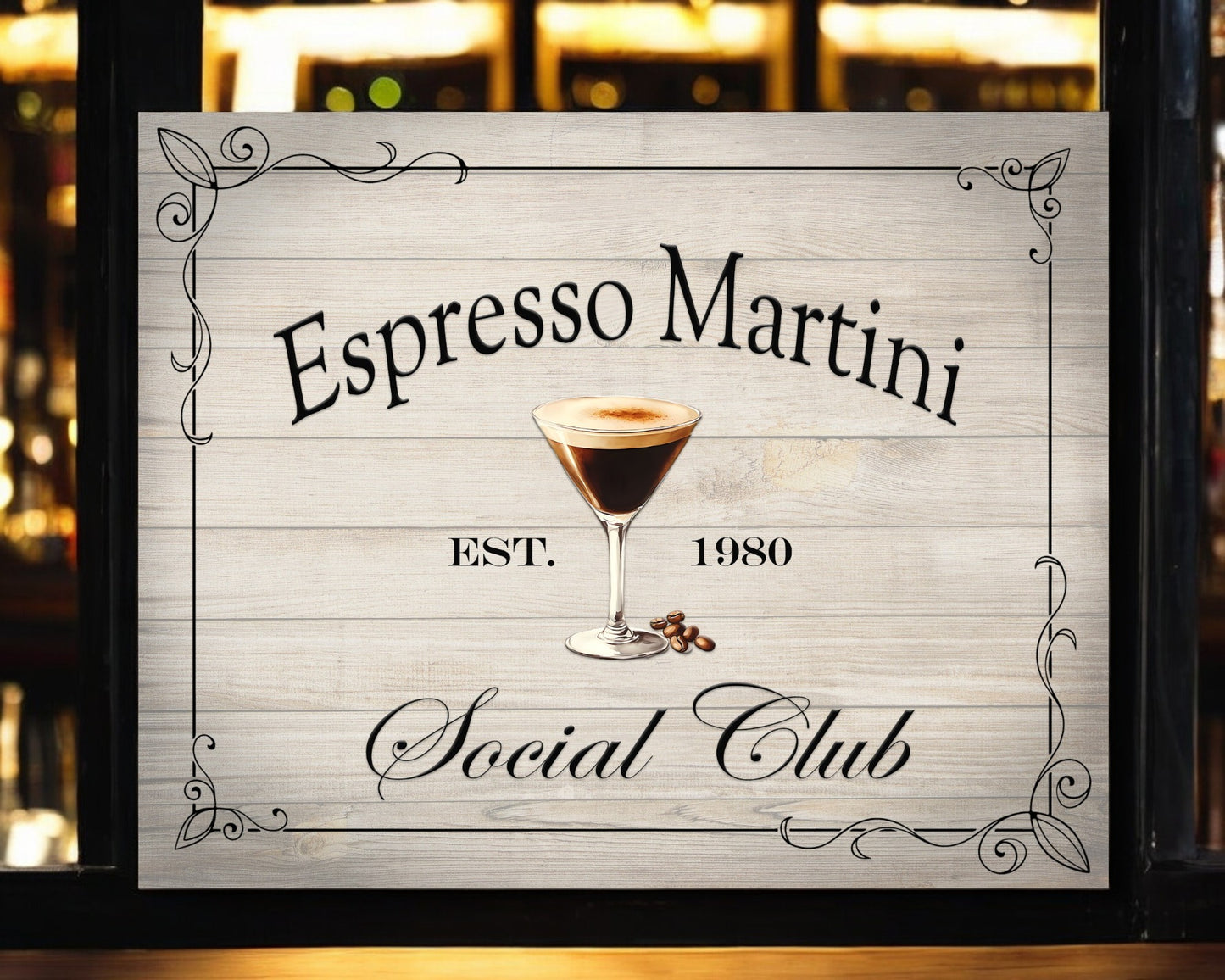 Espresso Martini Social Club Metal Sign