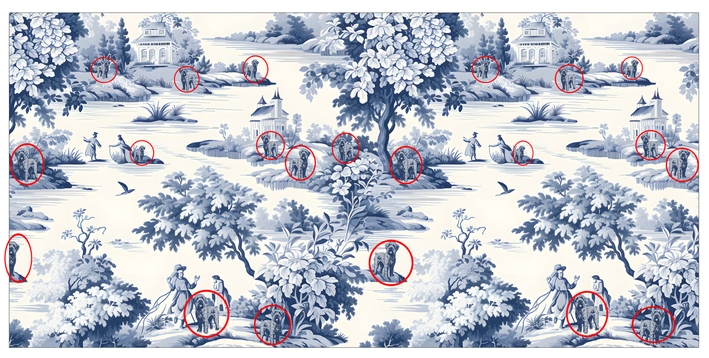 Customized Toile Patterned Tumbler with your Dog!