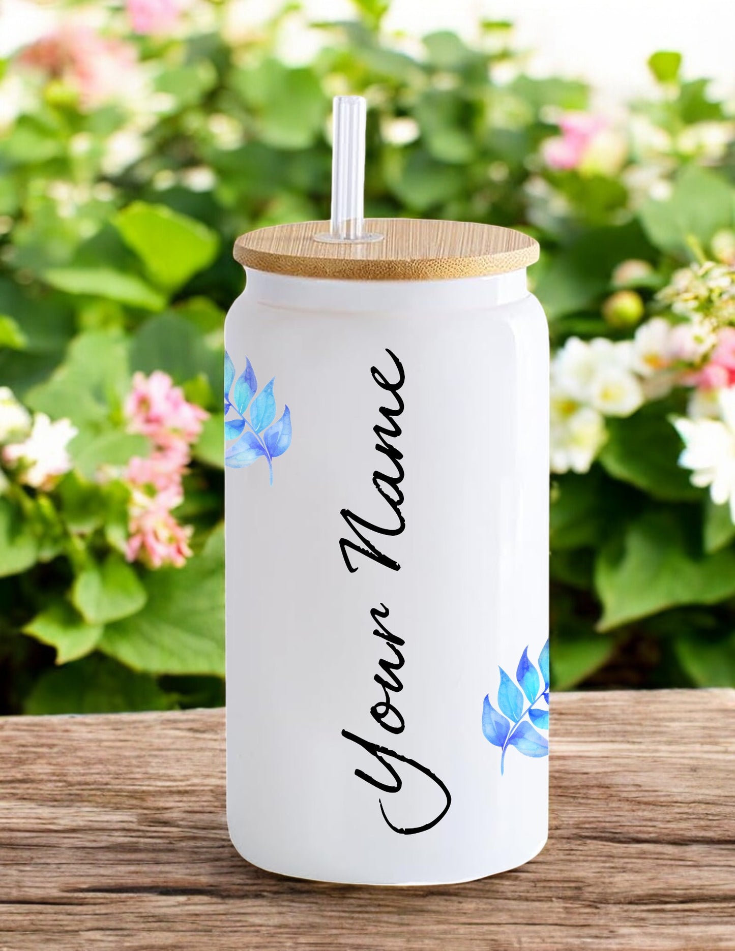 Sarcastic Iced Coffee Glass Tumbler CUSTOMIZED WITH YOUR NAME