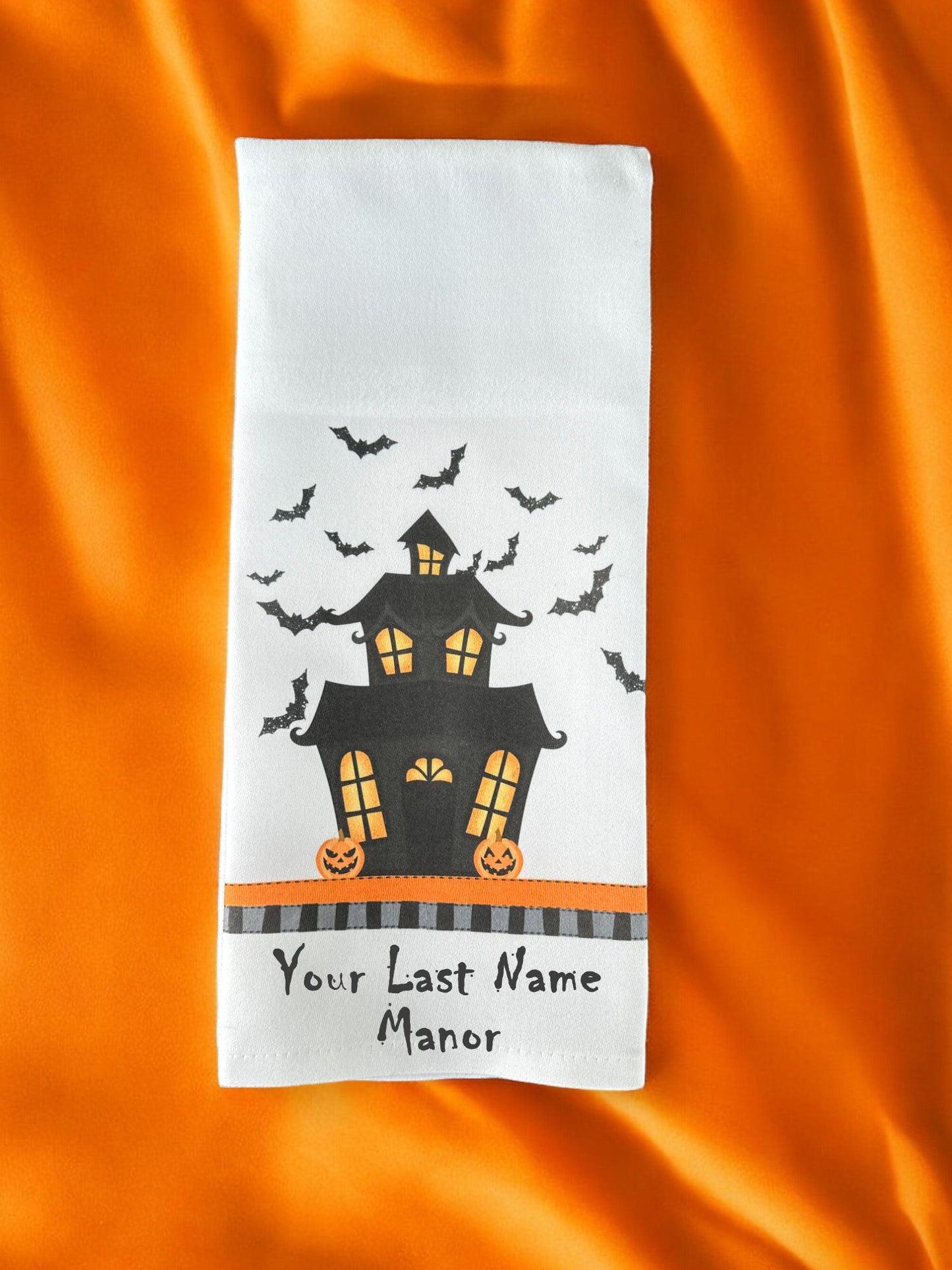 Customized Halloween Spooky House Tea Towels - Set of 2!