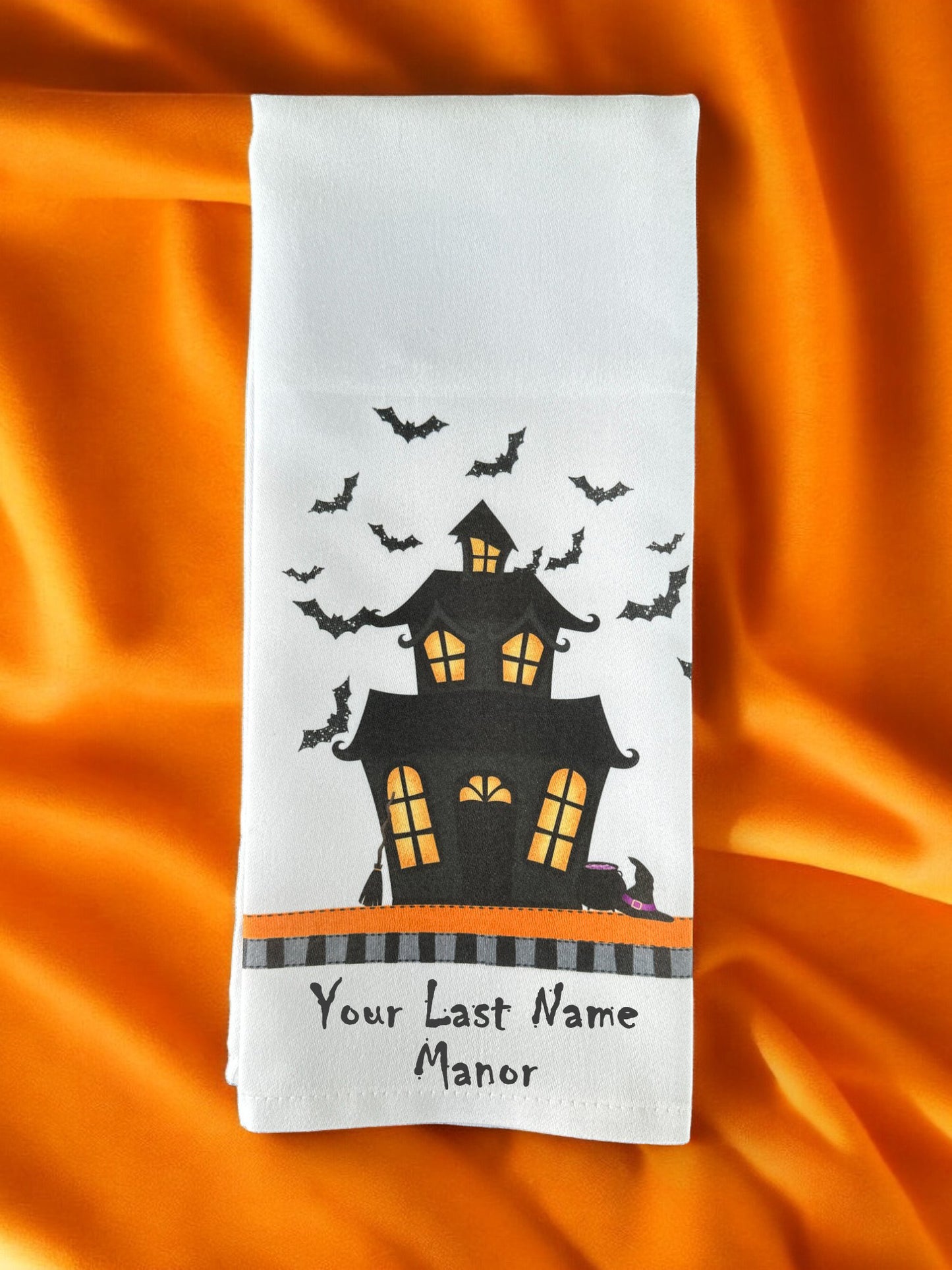 Customized Halloween Spooky House Tea Towels - Set of 2!
