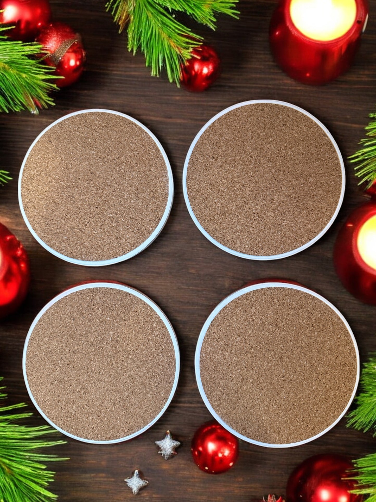 Ceramic Christmas Gnome Coasters - Set of 4!