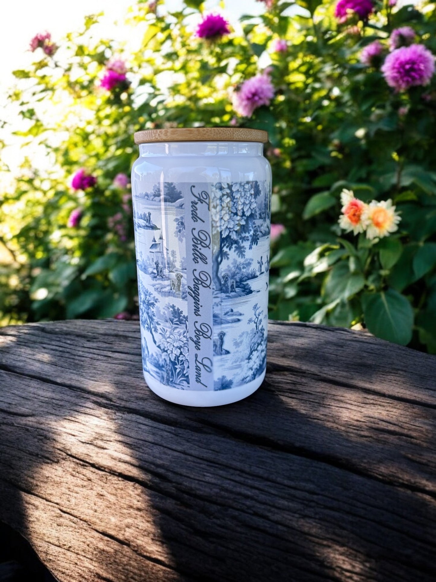 Customized Toile Patterned Tumbler with your Dog!