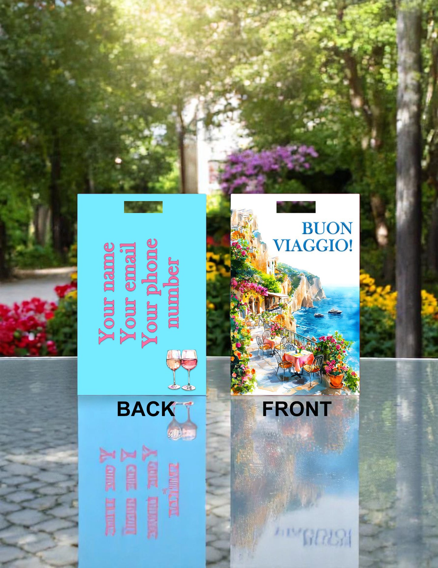 Double-Sided Italy Luggage Tag - Customized