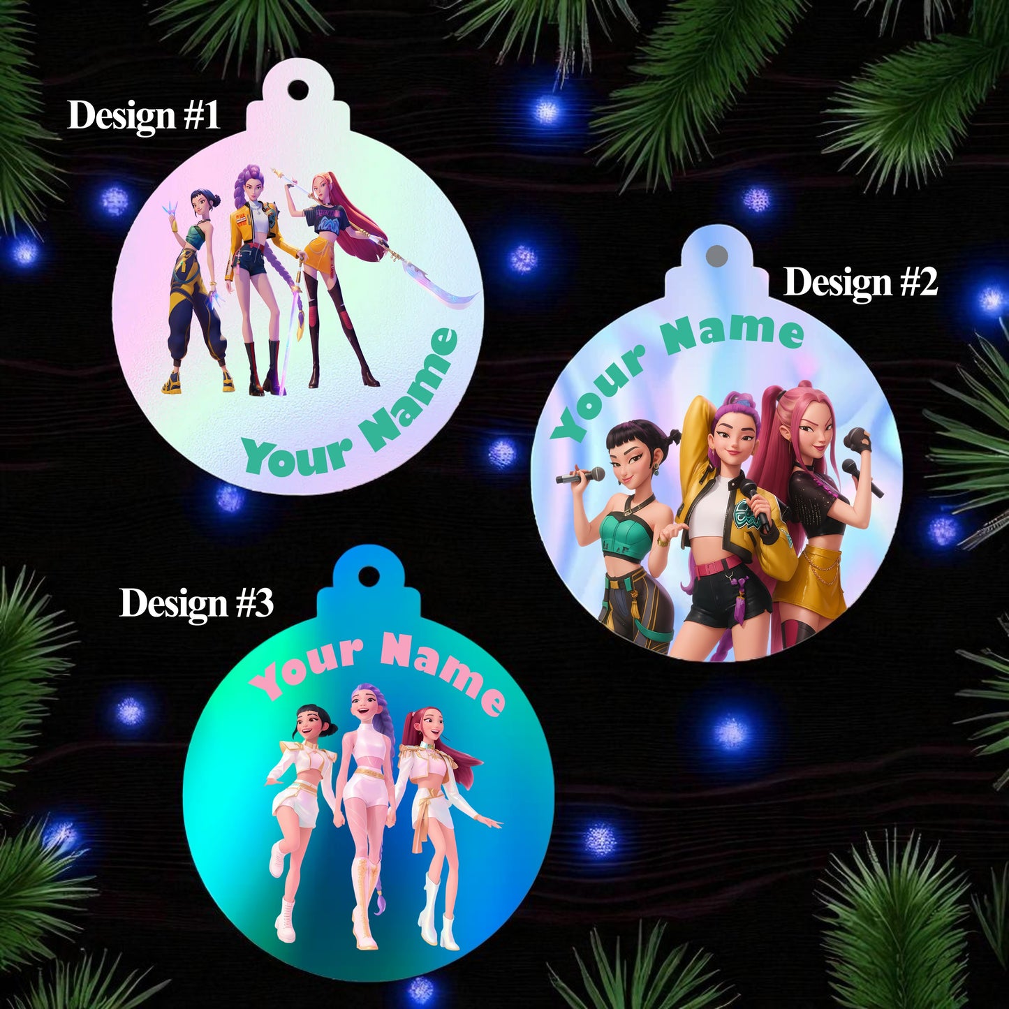 Personalized KPop Demon Hunters Ceramic Ornament