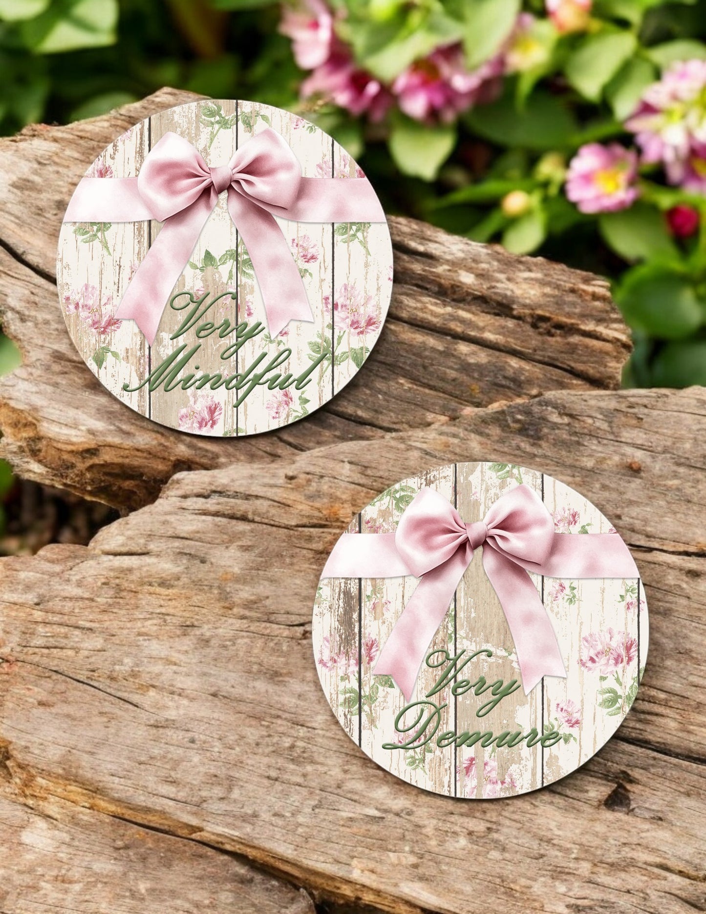 Very Mindful Very Demure Ceramic Coasters - Set of 2!