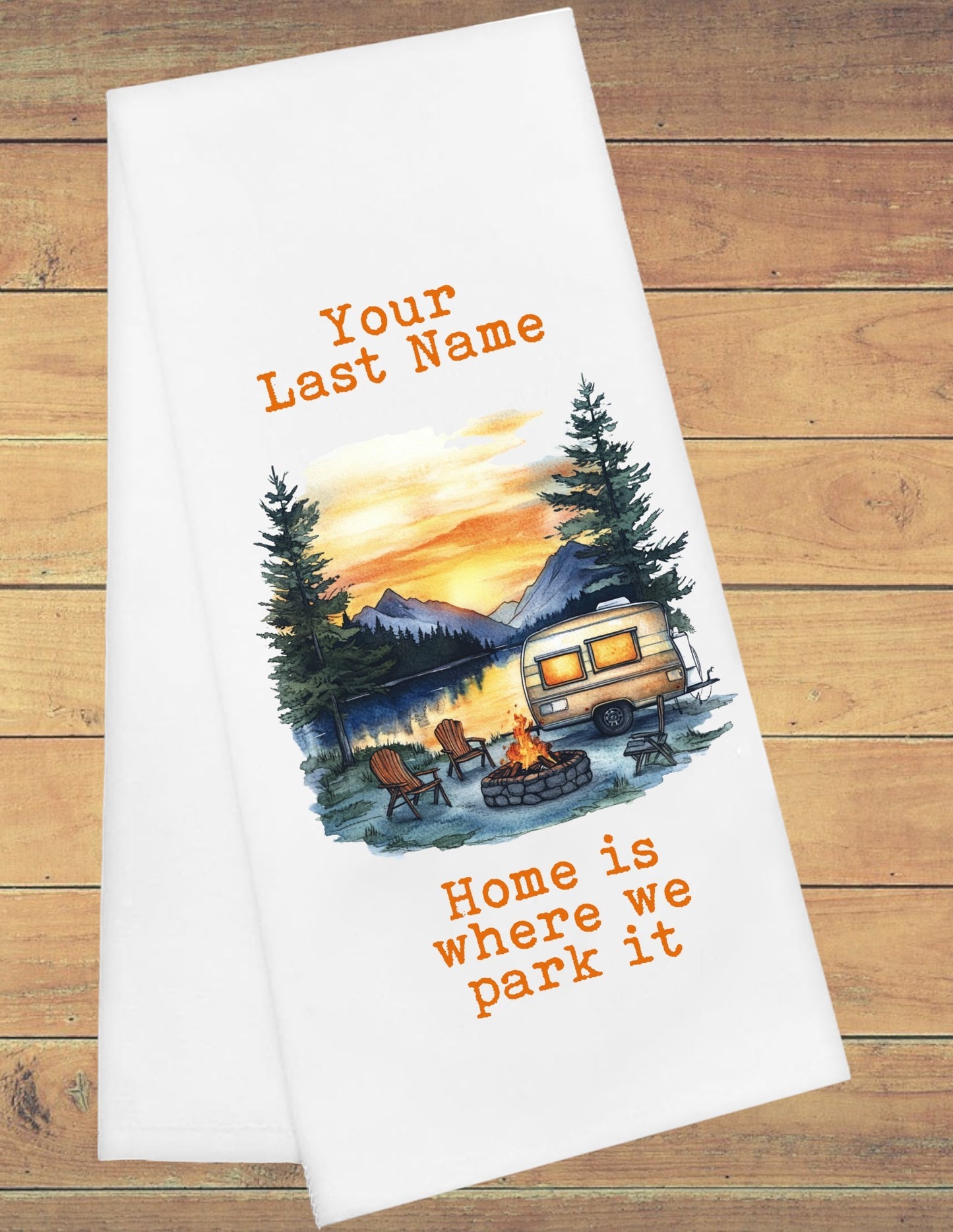 Personalized Camping Tea Towels - Set of 2, 3, or 4!