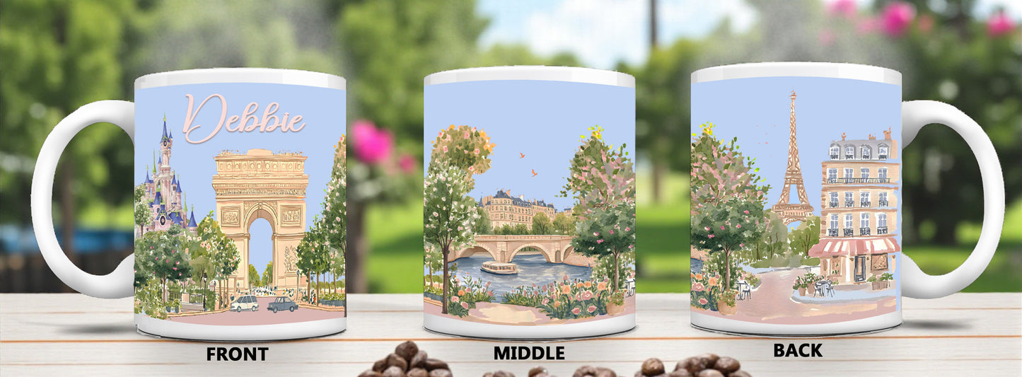 Personalized Paris Scenes Mug