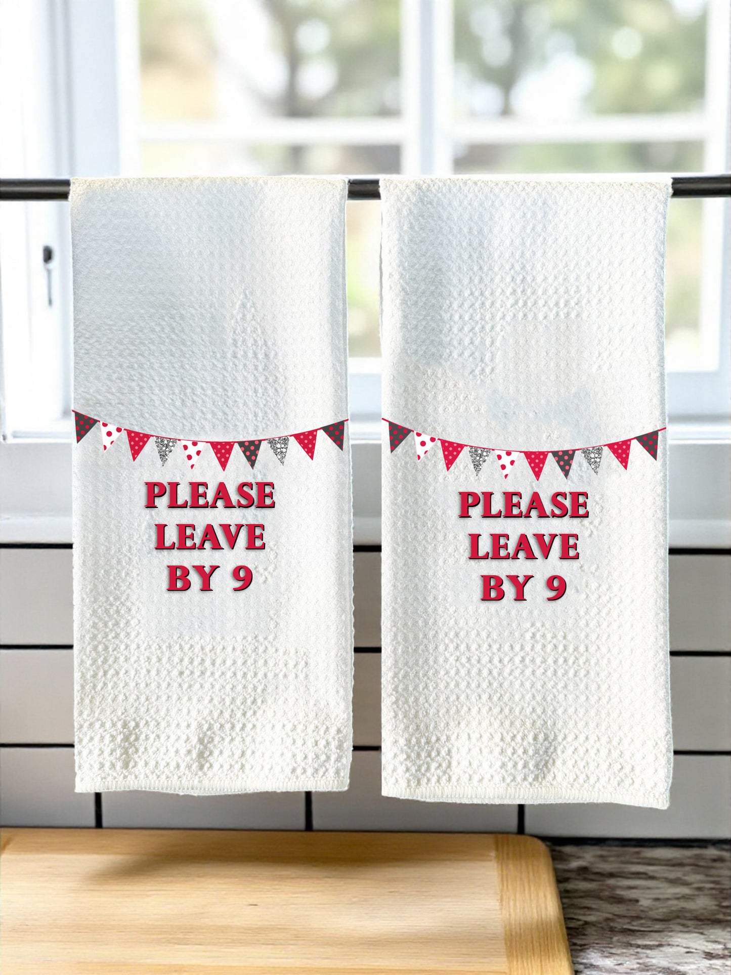 Please Leave by 9 Tea Towels - Set of 2!