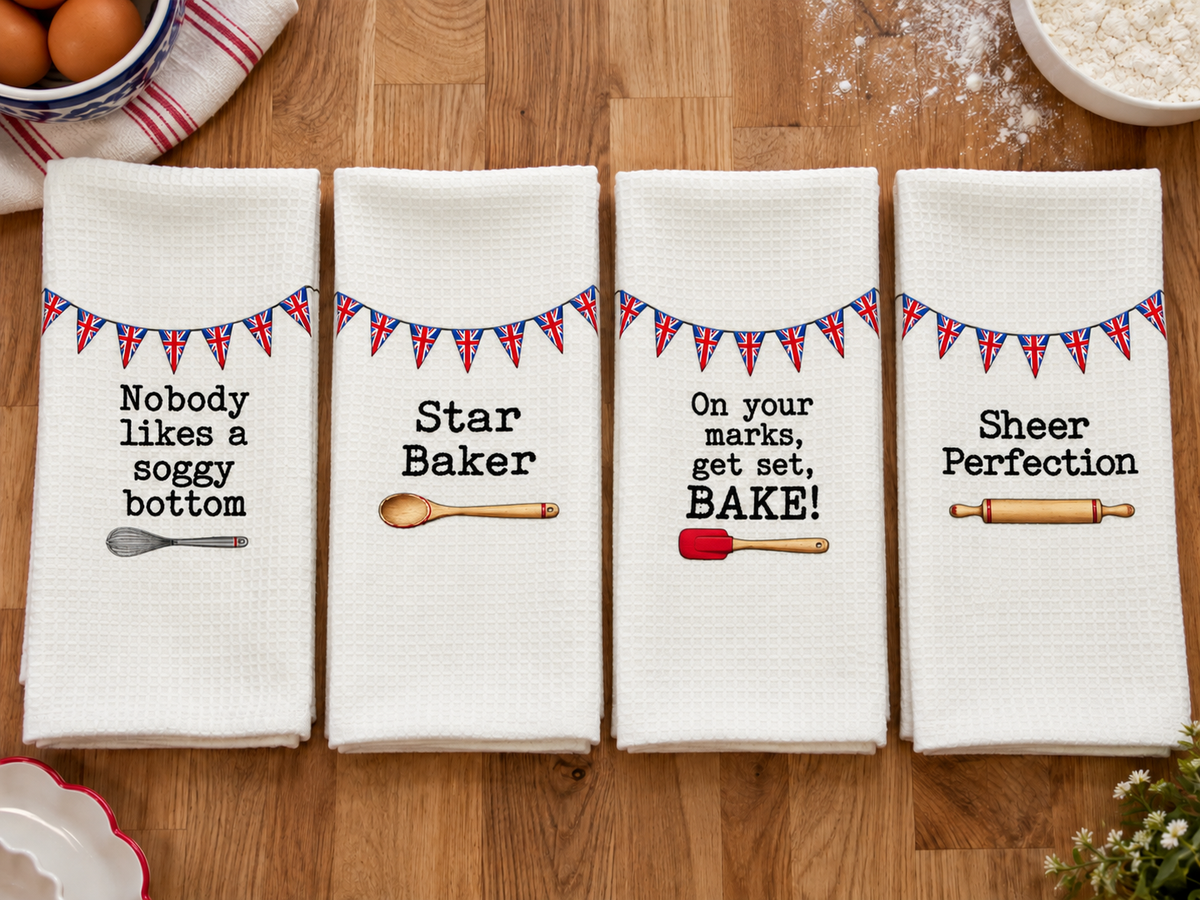 Great British Baking Show Tea Towels, Kitchen Decor