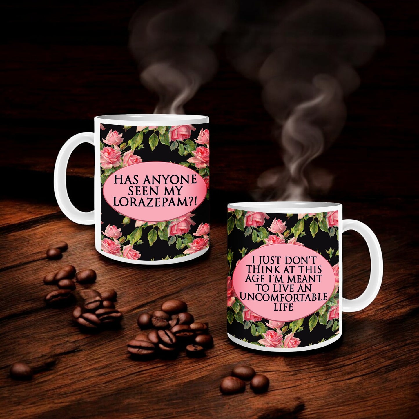 White Lotus-Inspired Double-Sided Floral Mug