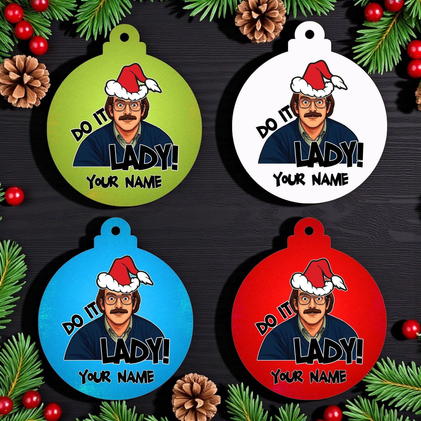 Personalized Chit Santa Hat Ornament