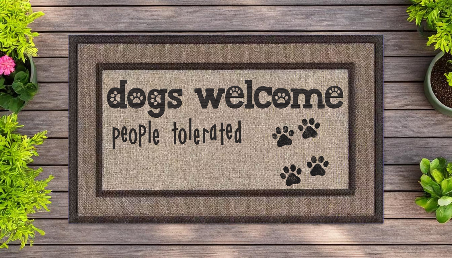 Dogs Welcome Door Mat