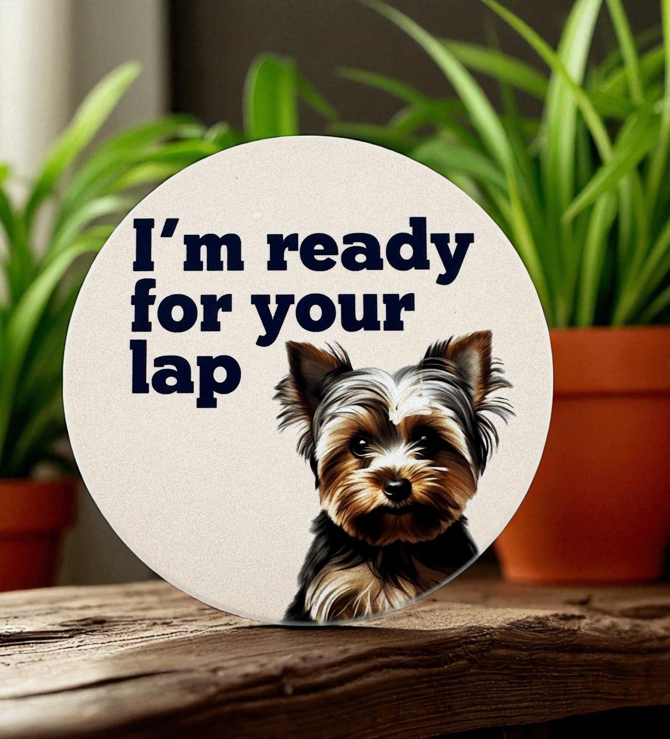 Yorkie puppy dog coasters - set of 4