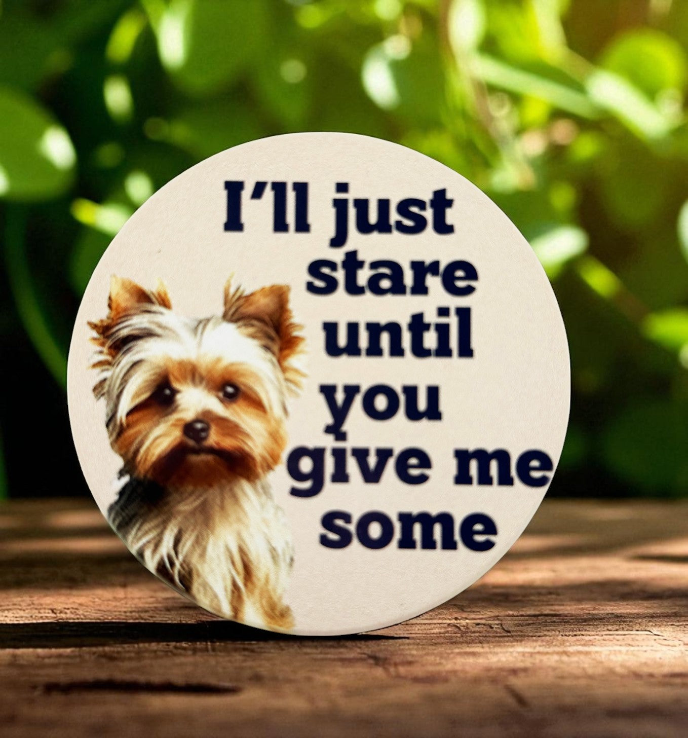 Yorkie puppy dog coasters - set of 4