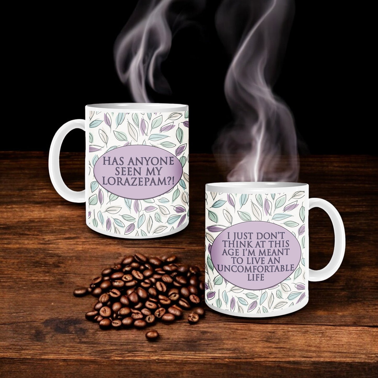 White Lotus-Inspired Double-Sided Floral Mug