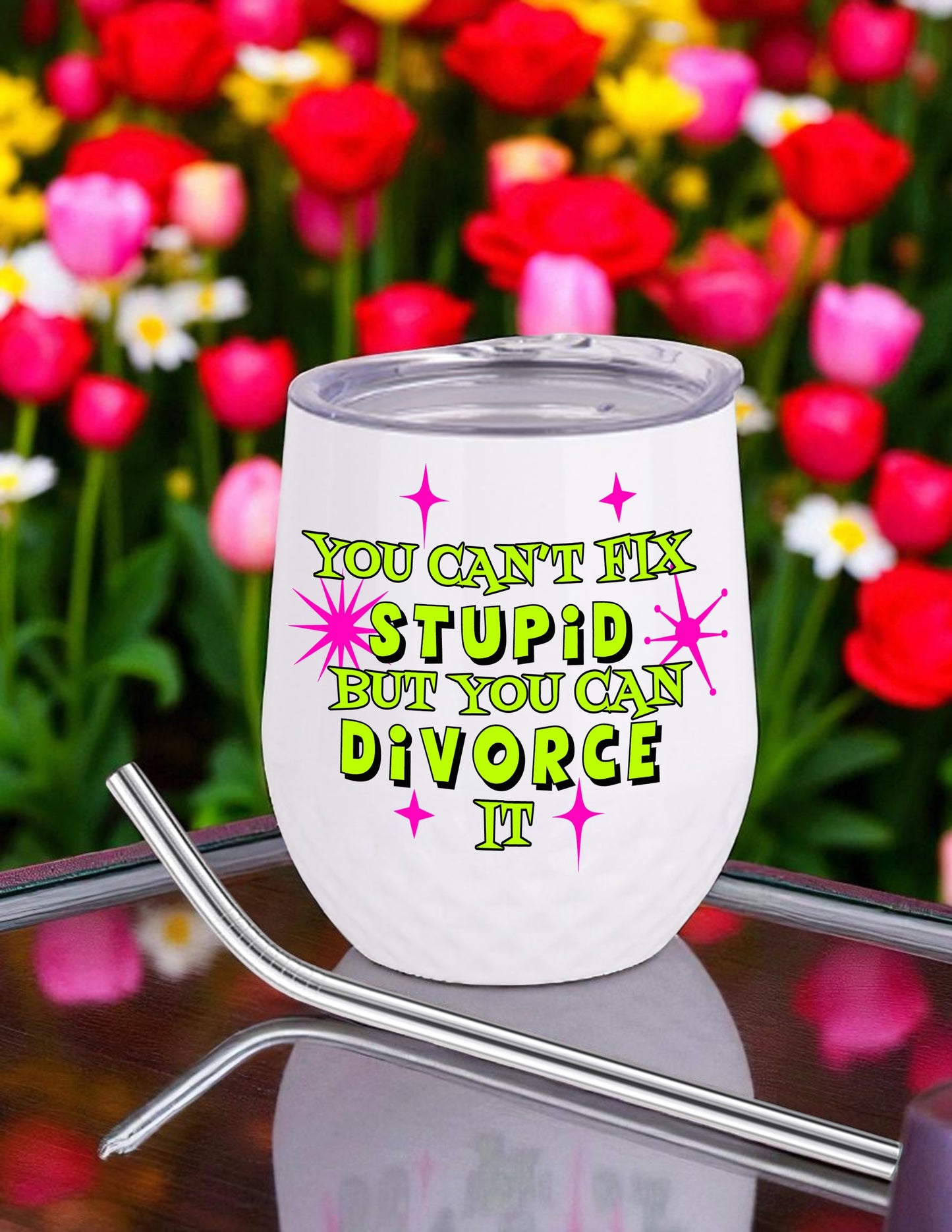 DIVORCE metal wine tumbler