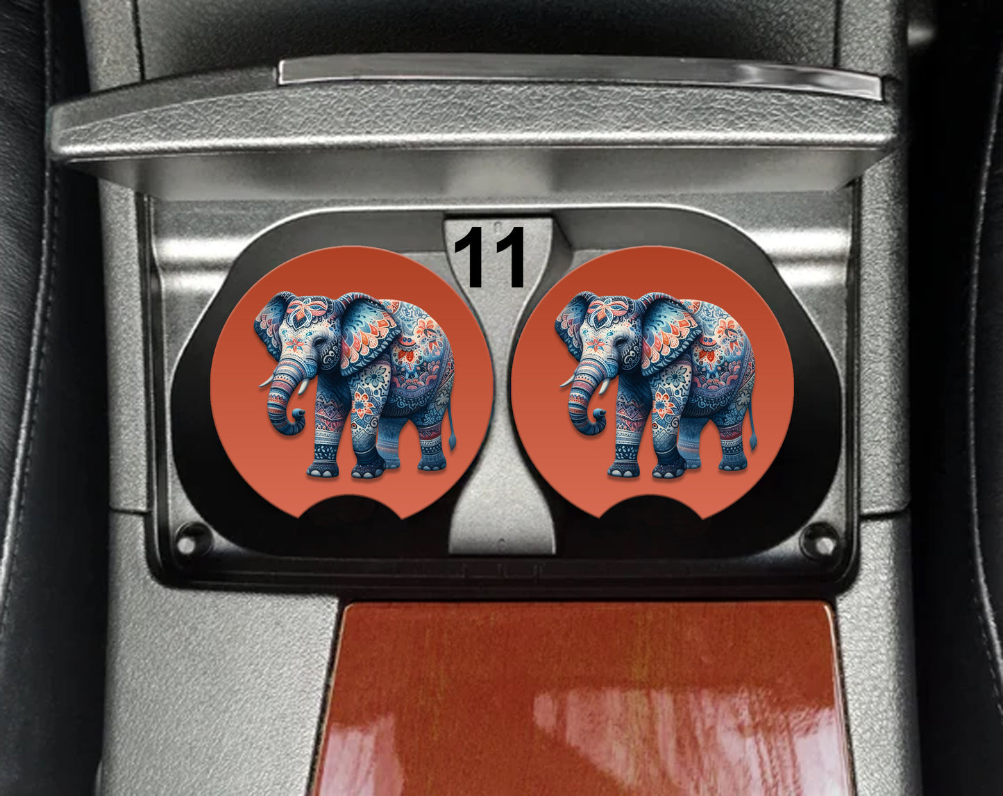 Elephant Car Coasters (30 Designs to Choose From) - Set of 2!