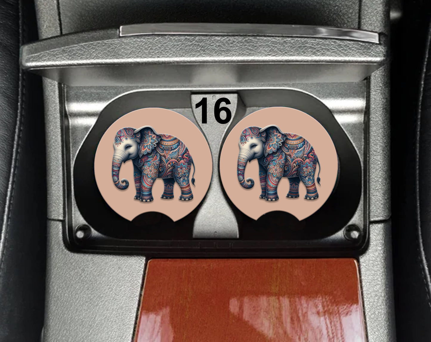 Elephant Car Coasters (30 Designs to Choose From) - Set of 2!