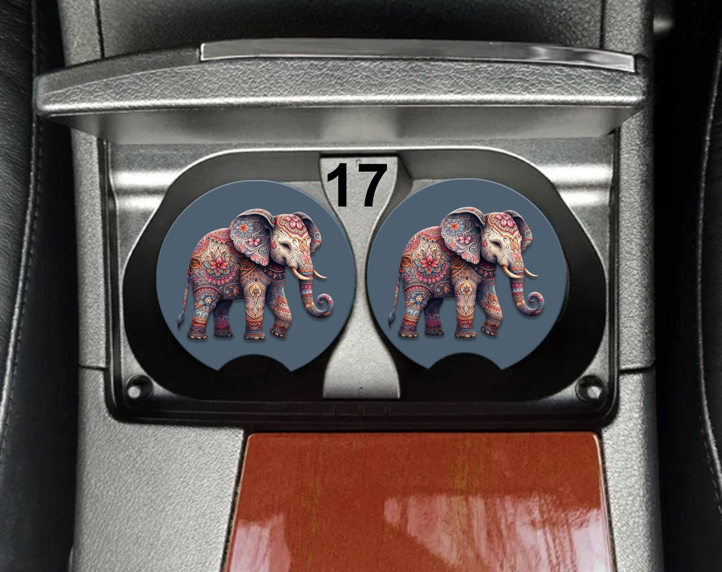 Elephant Car Coasters (30 Designs to Choose From) - Set of 2!