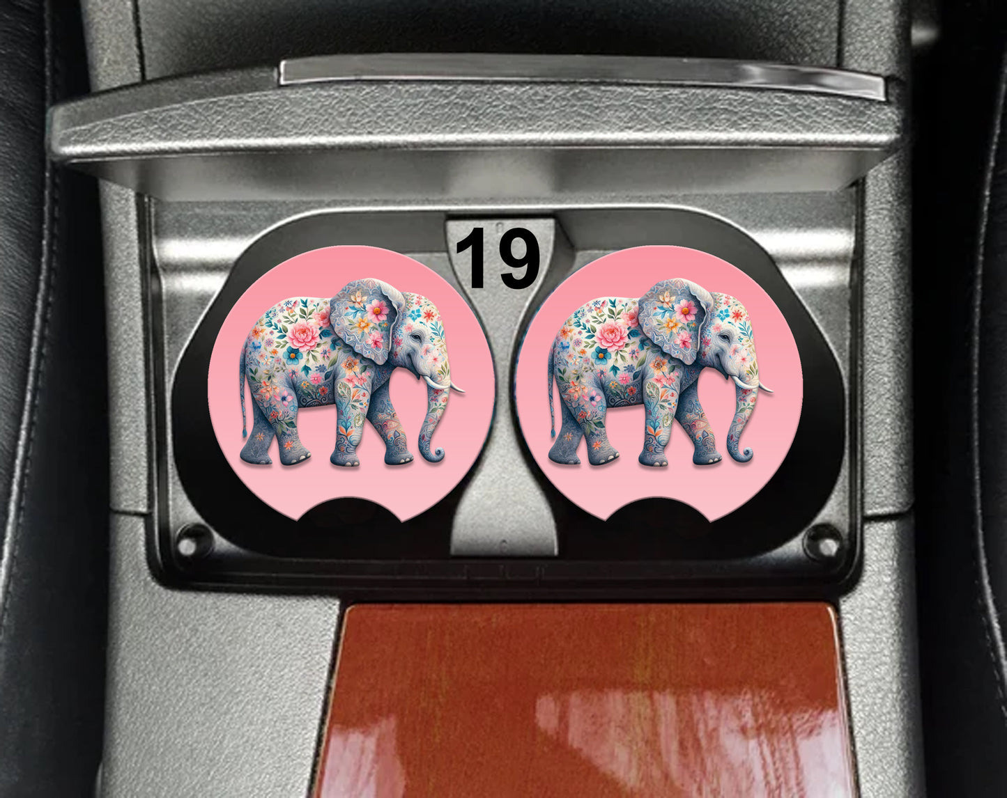 Elephant Car Coasters (30 Designs to Choose From) - Set of 2!