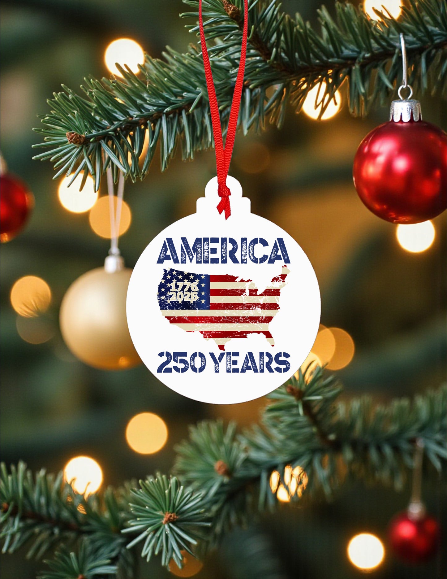 250 Years of America Ceramic Ornament