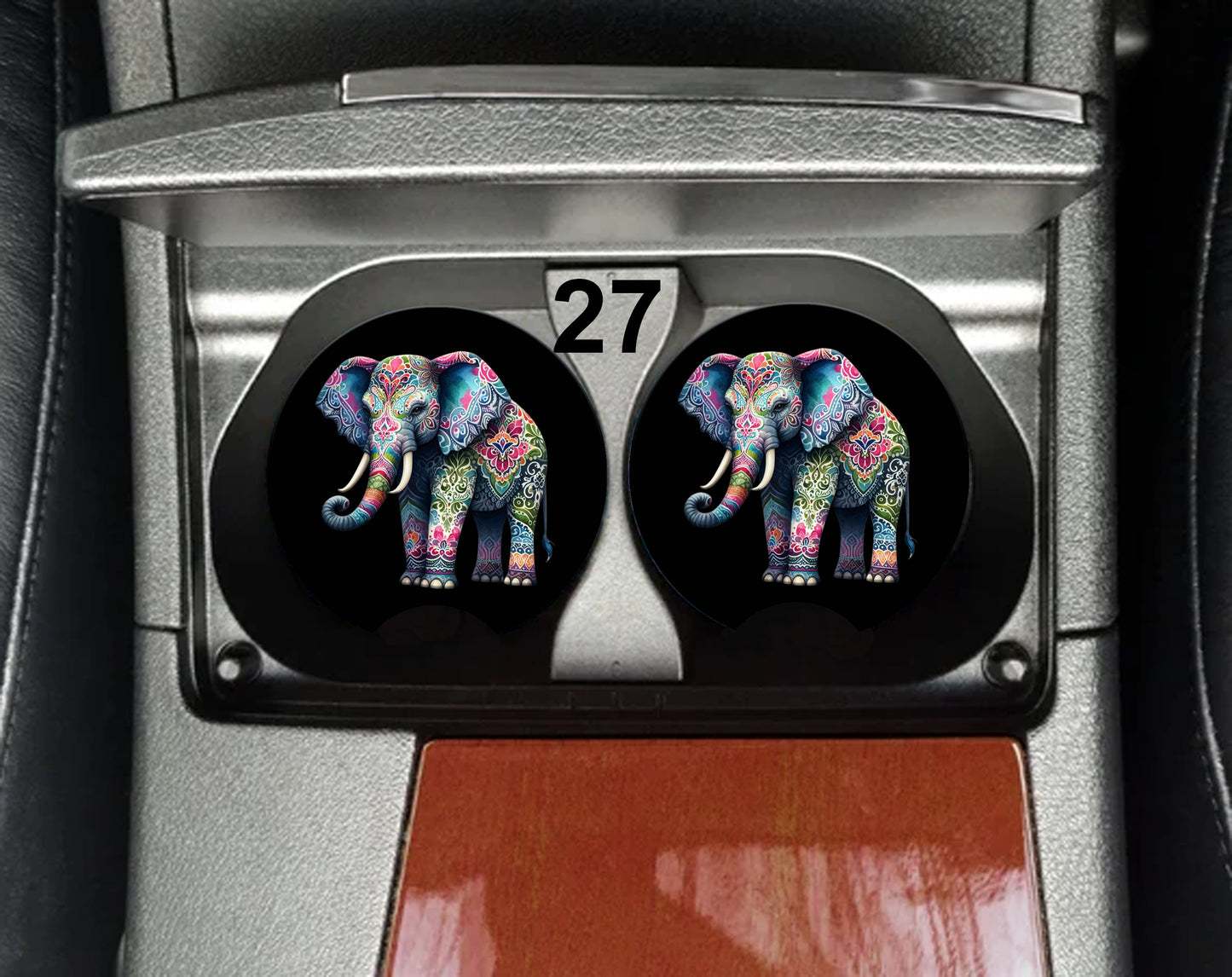 Elephant Car Coasters (30 Designs to Choose From) - Set of 2!