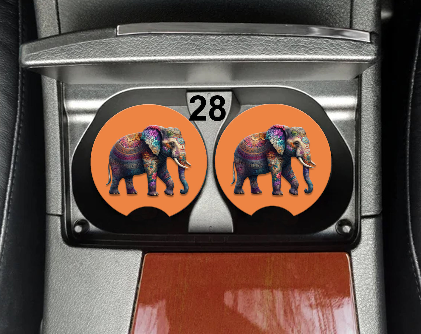 Elephant Car Coasters (30 Designs to Choose From) - Set of 2!