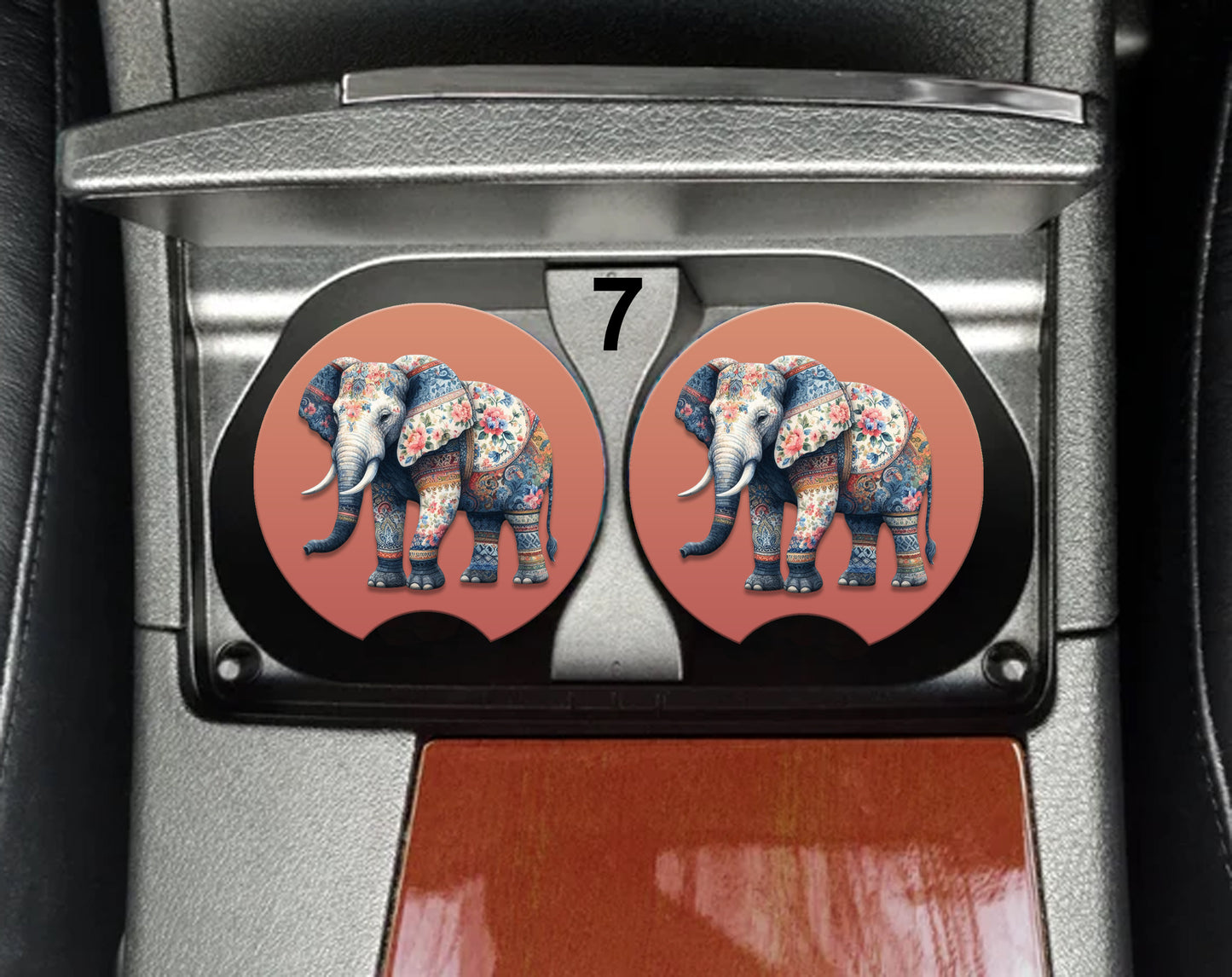 Elephant Car Coasters (30 Designs to Choose From) - Set of 2!