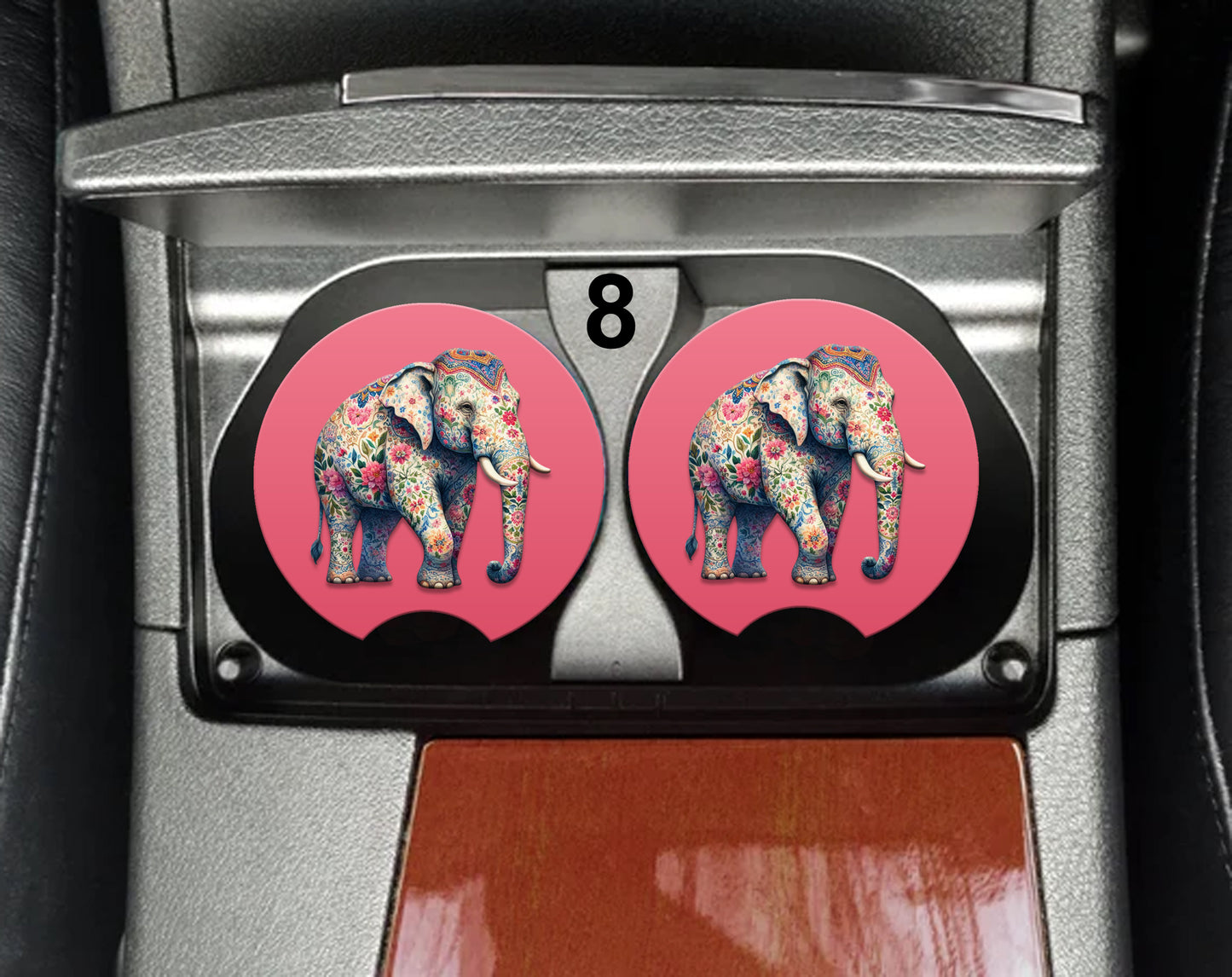 Elephant Car Coasters (30 Designs to Choose From) - Set of 2!