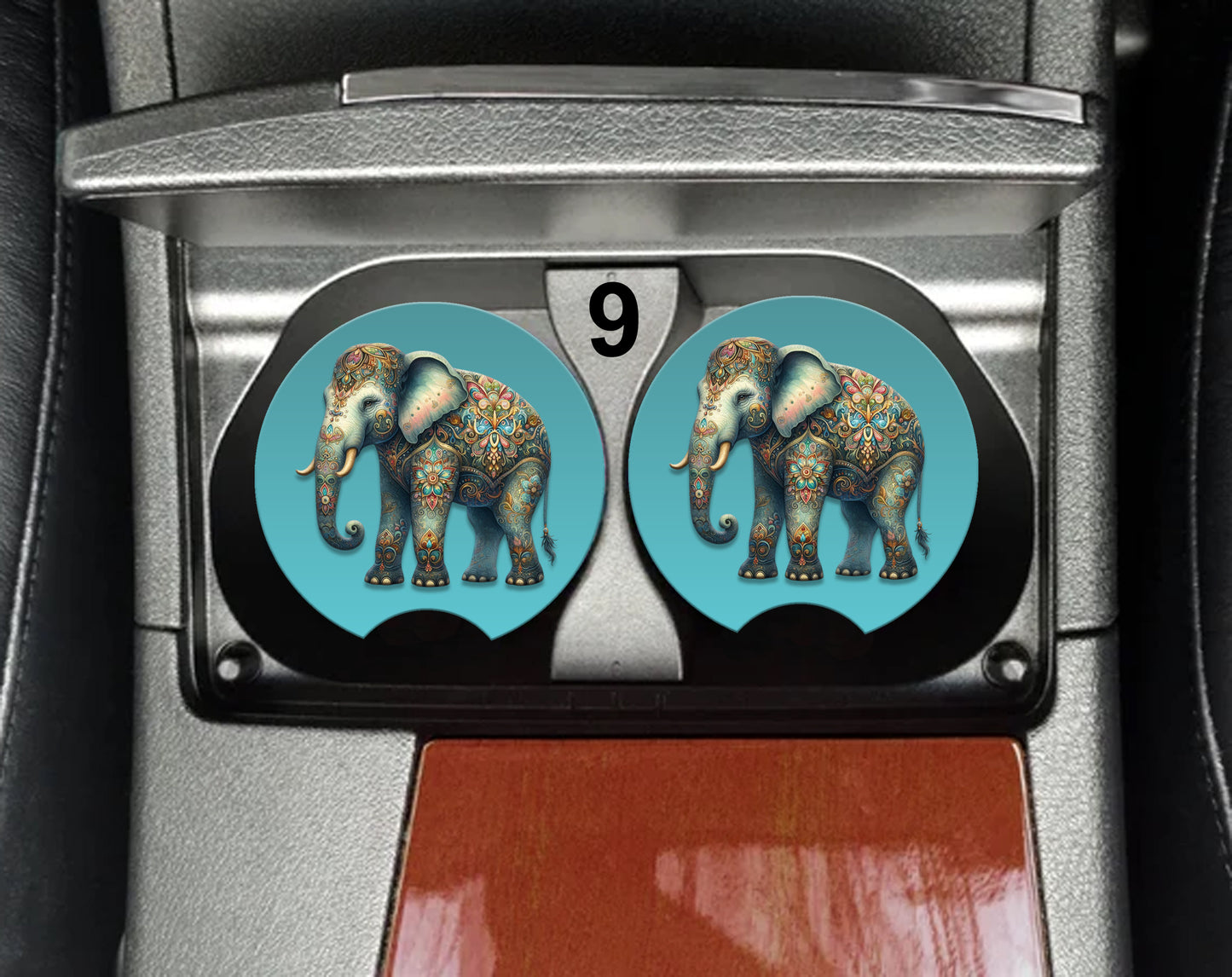 Elephant Car Coasters (30 Designs to Choose From) - Set of 2!