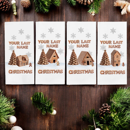 Pottery Barn-Inspired Christmas Gingerbread Tea Towels