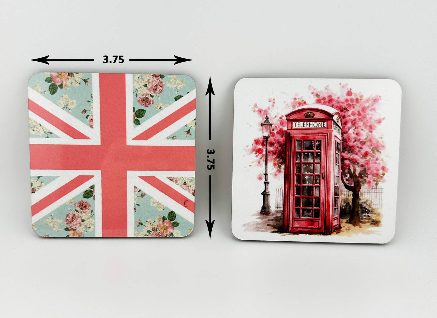 London England Pastel Coasters - SET OF 2!