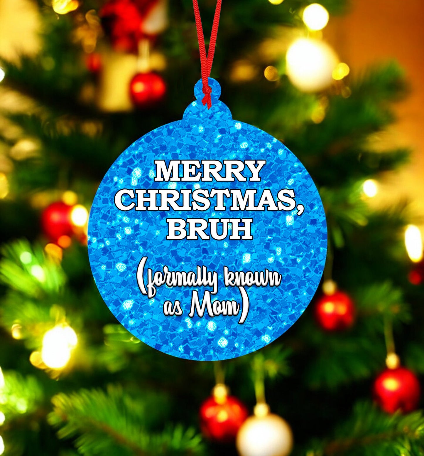 Merry Christmas, Bruh Ceramic Christmas Ornament