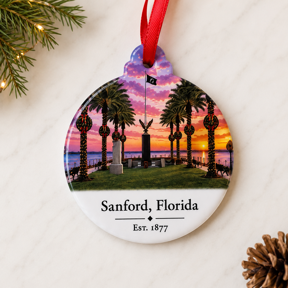 Sanford, FL Monument Ceramic Ornament