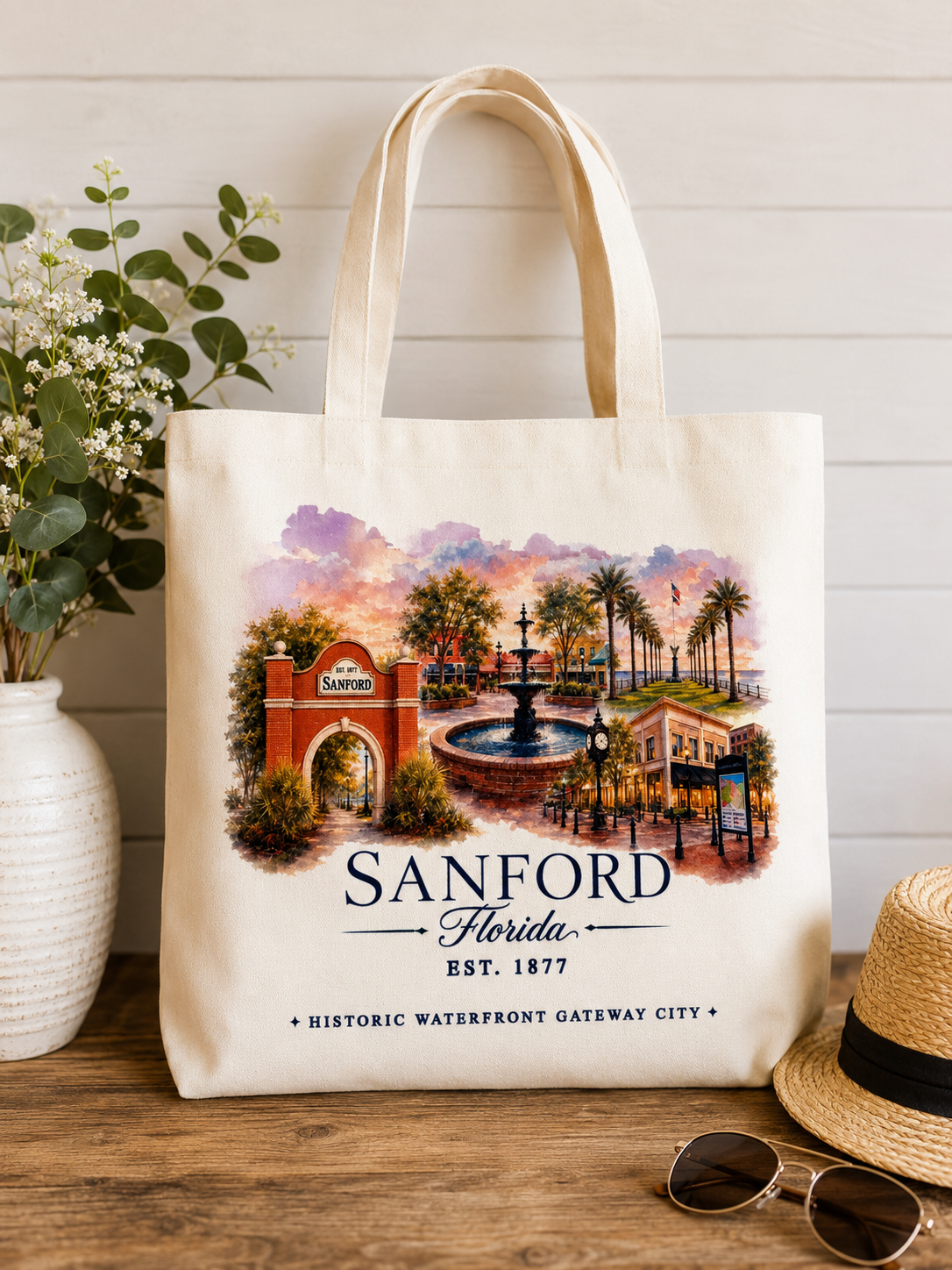 Historic Sanford, FL Canvas Tote