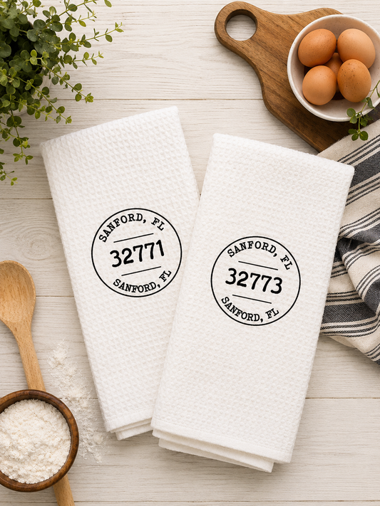 Sanford, FL Zip Code Tea Towels - Set of 2!