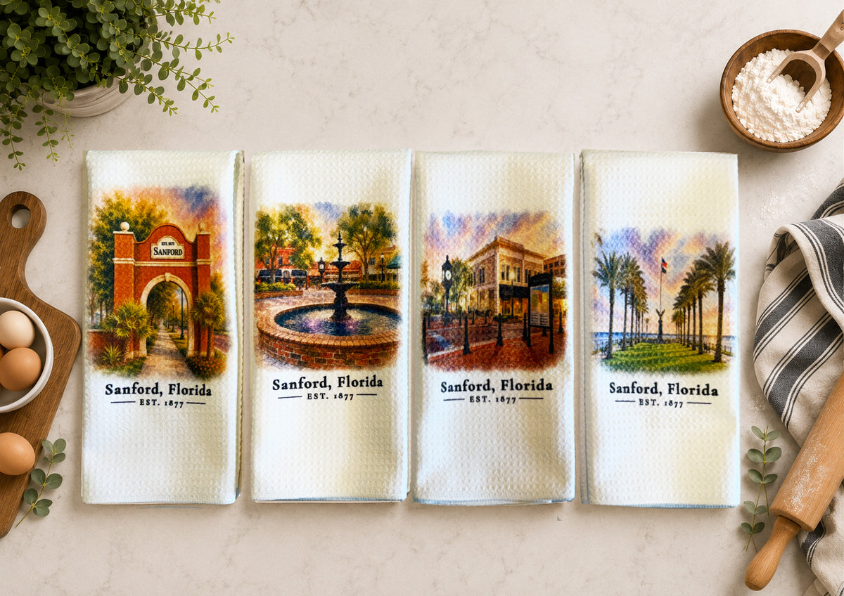 Historic Sanford, FL Tea Towels - Set of 2. 3. or 4!