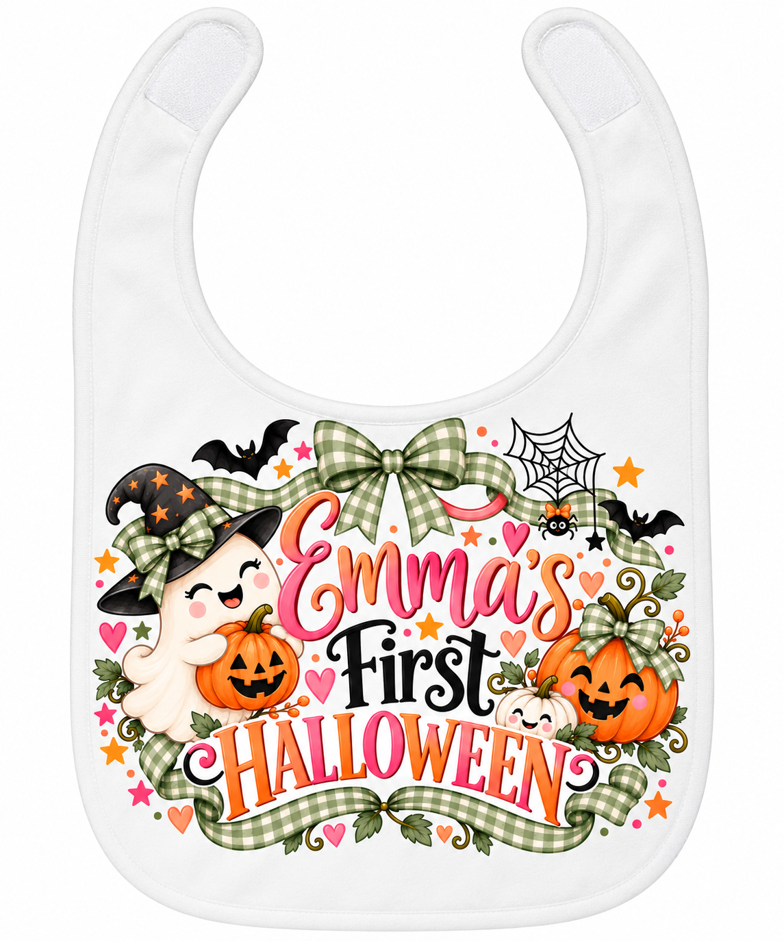 Custom Name Halloween Baby Bib