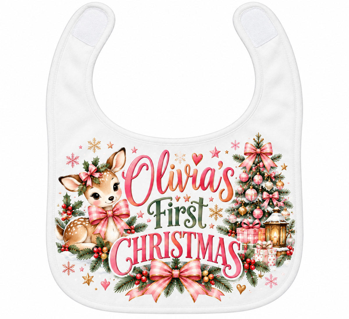 Personalized Baby’s First Christmas Bib