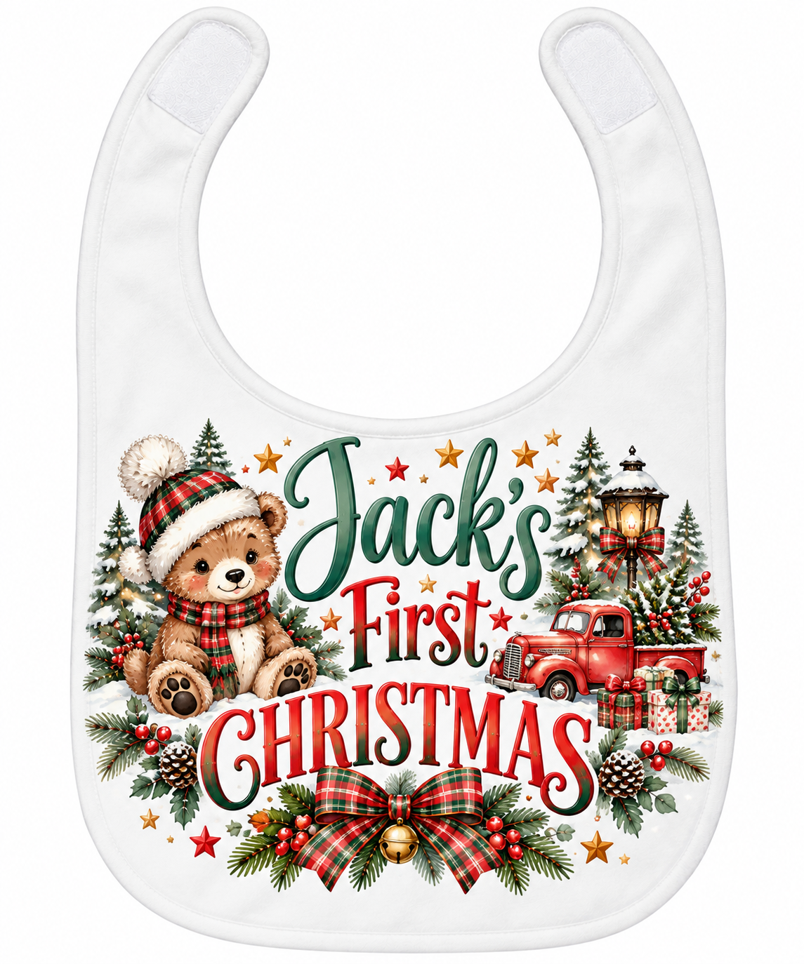 Personalized Baby’s First Christmas Bib