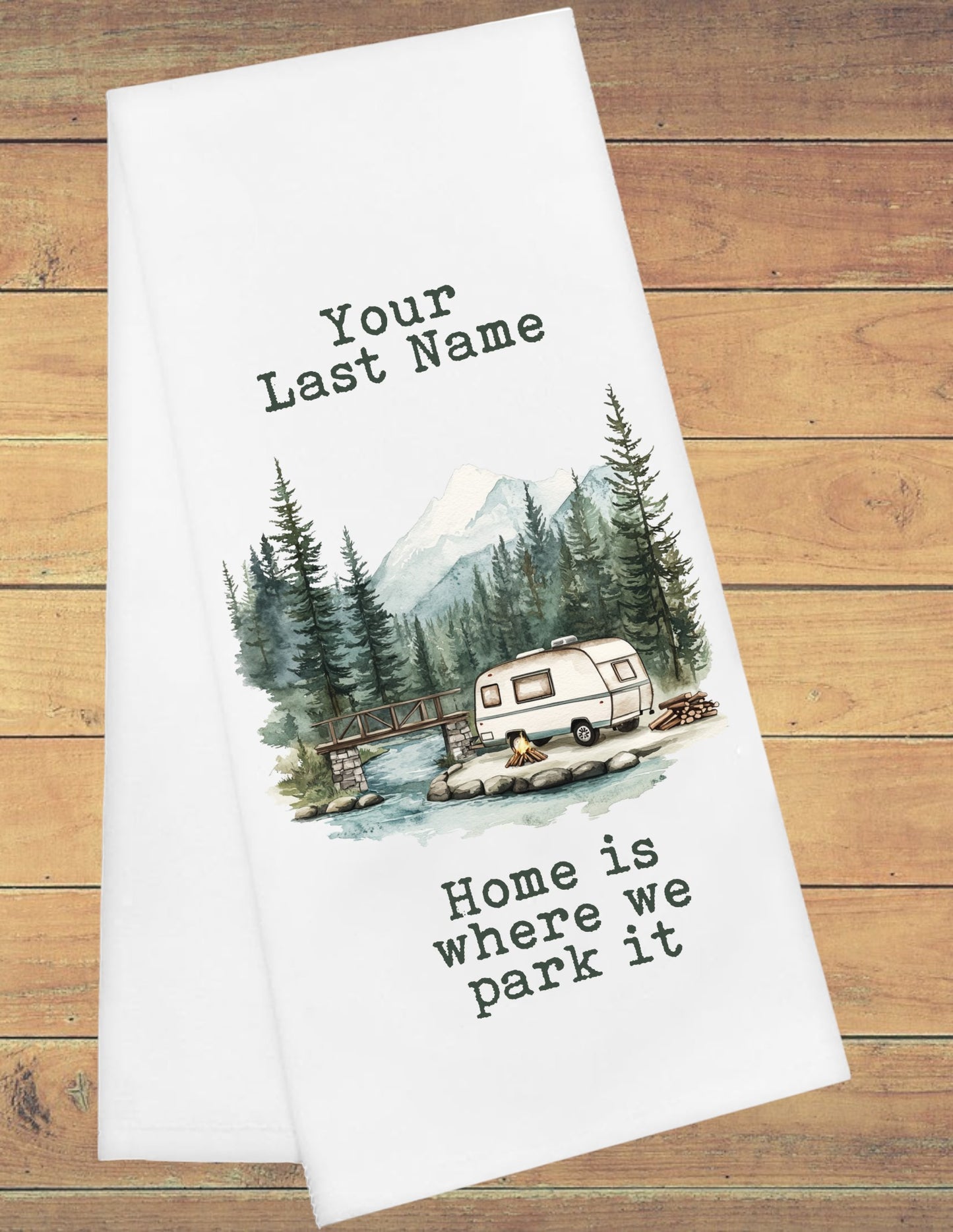 Personalized Camping Tea Towels - Set of 2, 3, or 4!
