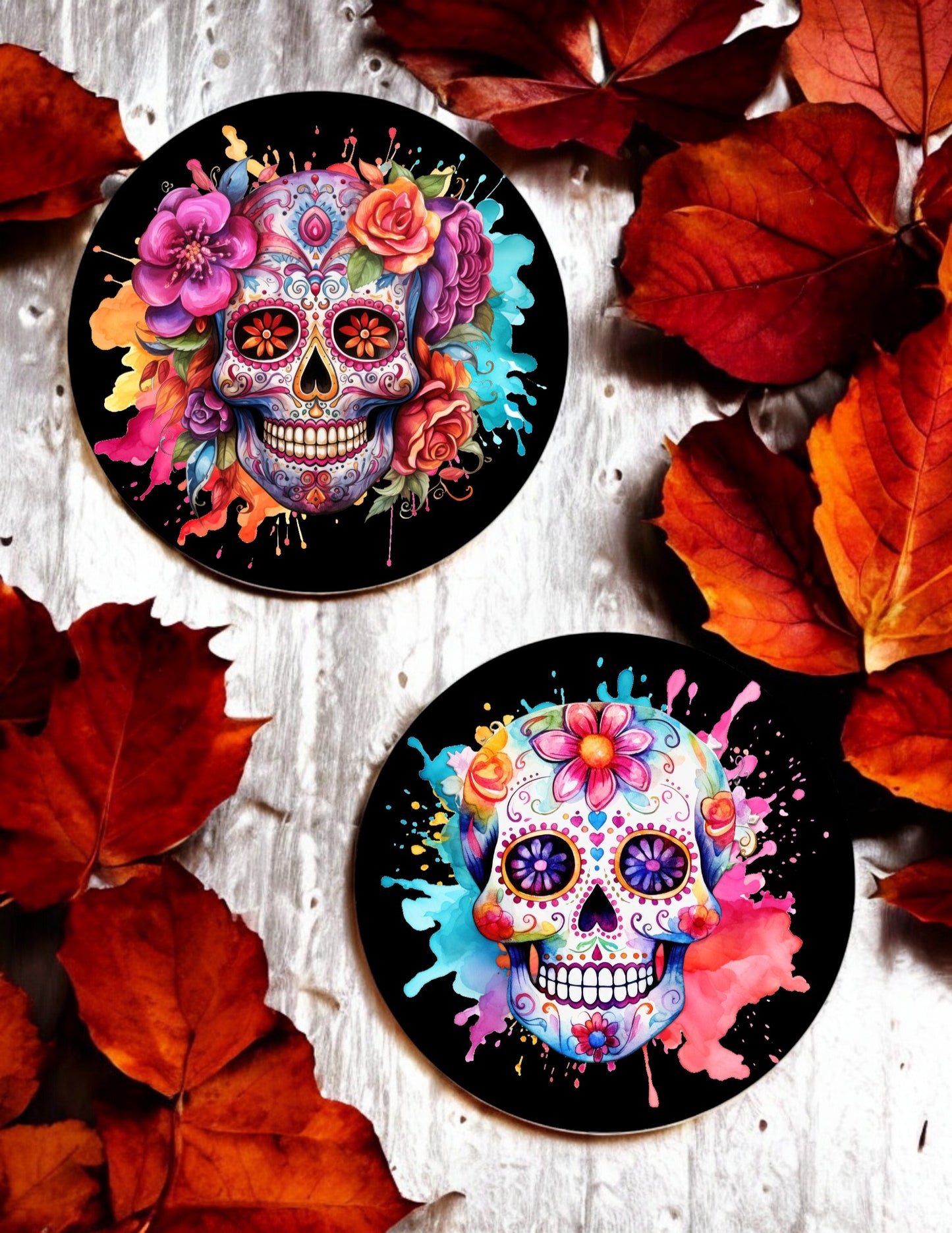 Day of the Dead Ceramic Coasters - Set of 4!